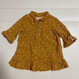 ザラキッズ(ZARA KIDS)のZARA♡ドット柄シャツチュニック(74サイズ)(シャツ/カットソー)