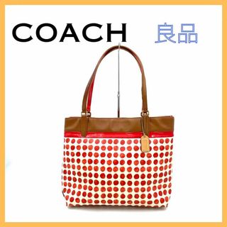 コーチ(COACH)のコーチ 赤ドット ショルダーバッグ レディース トートバッグ レッド ブラウン(トートバッグ)