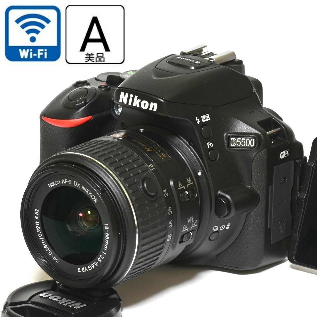 Nikon Wi-Fi搭載＆自撮り☆ショット数240回☆D5500レンズキット - その他