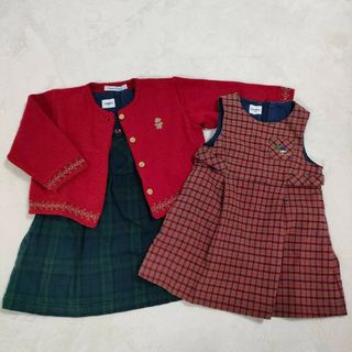 ☆希少☆大人用 familiar ファミリア チェックワンピースキッズ服女の子用(90cm~)