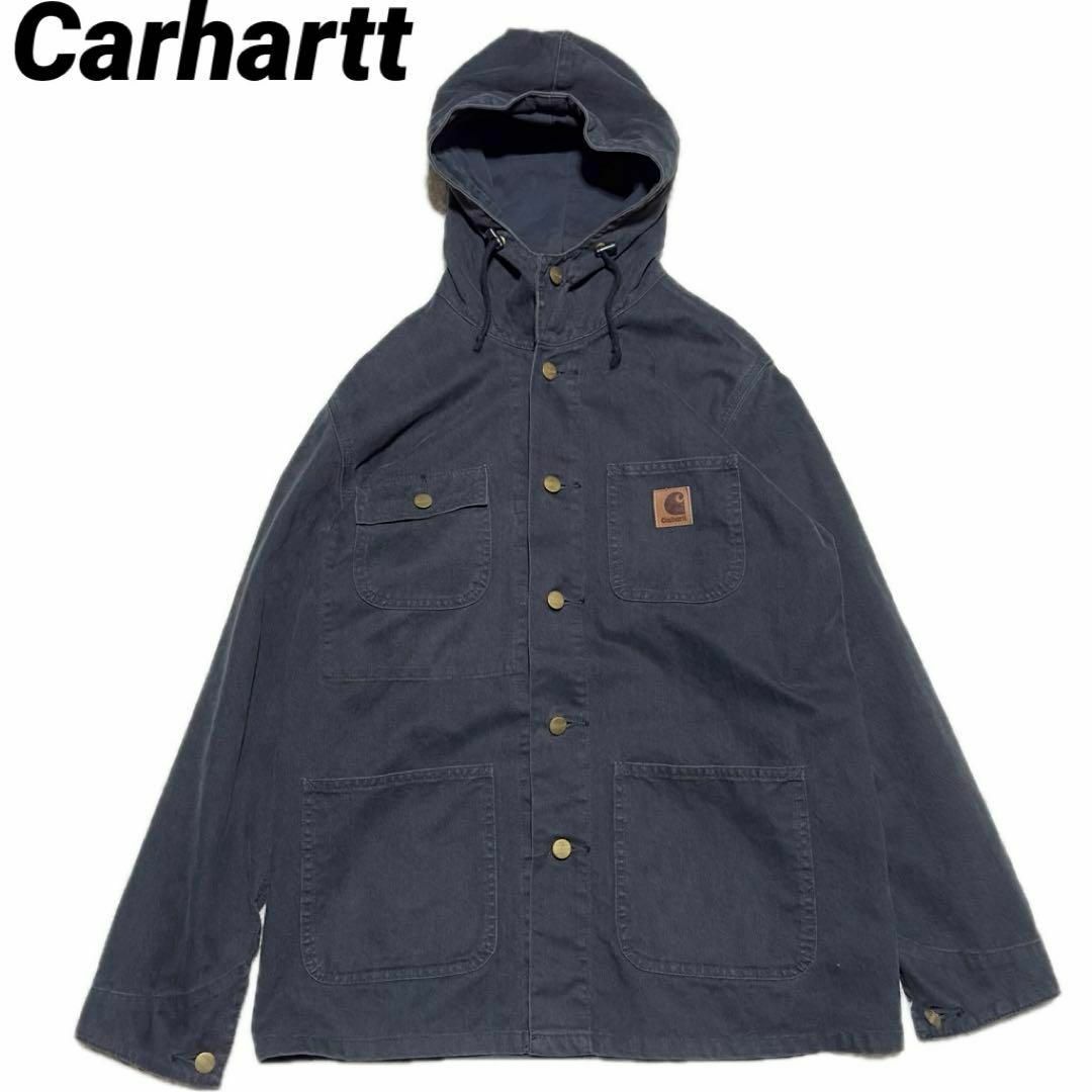 carhartt(カーハート)のCarhartt ブラック カバーオール パーカー デニム メンズのジャケット/アウター(Gジャン/デニムジャケット)の商品写真