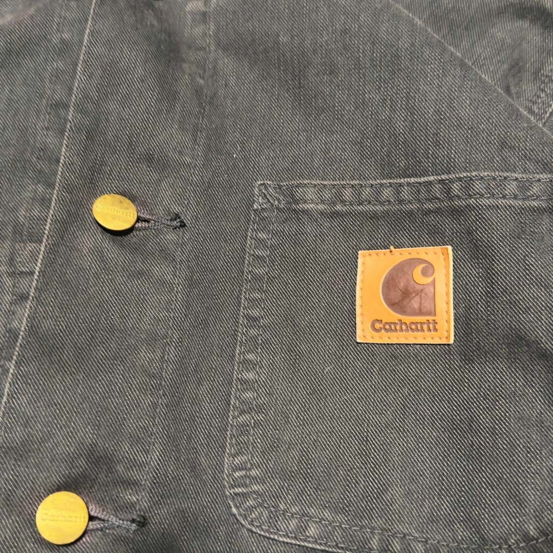 carhartt(カーハート)のCarhartt ブラック カバーオール パーカー デニム メンズのジャケット/アウター(Gジャン/デニムジャケット)の商品写真