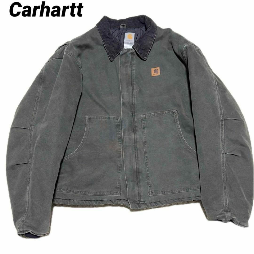 モスグリーン○生産国Carhartt 2XLアクティブジャケット デトロイトジャケット モスグリーン