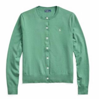 ポロラルフローレン(POLO RALPH LAUREN)のポロラルフローレン　コットン　ホワイトポニー　グリーン　カーディガン(カーディガン)