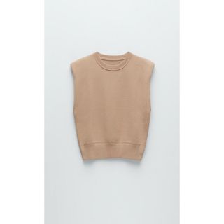 ザラ(ZARA)の新品　ZARA ベスト　M ベージュ(ベスト/ジレ)