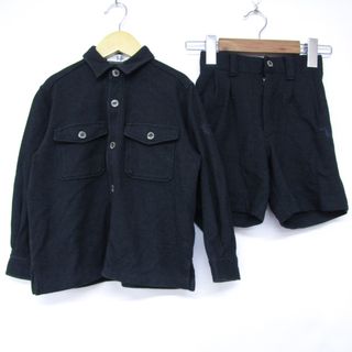 トラサルディ(Trussardi)のトラサルディ 上下セットアップ シャツジャケット 半ズボン 日本製 キッズ 男の子用 110サイズ ブラック TRUSSARDI(ジャケット/上着)