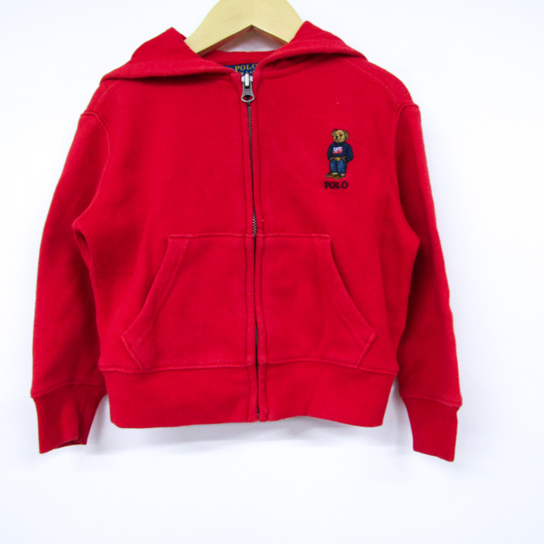 POLO RALPH LAUREN(ポロラルフローレン)のポロ・ラルフローレン ジップアップパーカー スウェット スエット キッズ 男の子用 2/2Tサイズ レッド POLO RALPH LAUREN キッズ/ベビー/マタニティのキッズ服女の子用(90cm~)(Tシャツ/カットソー)の商品写真