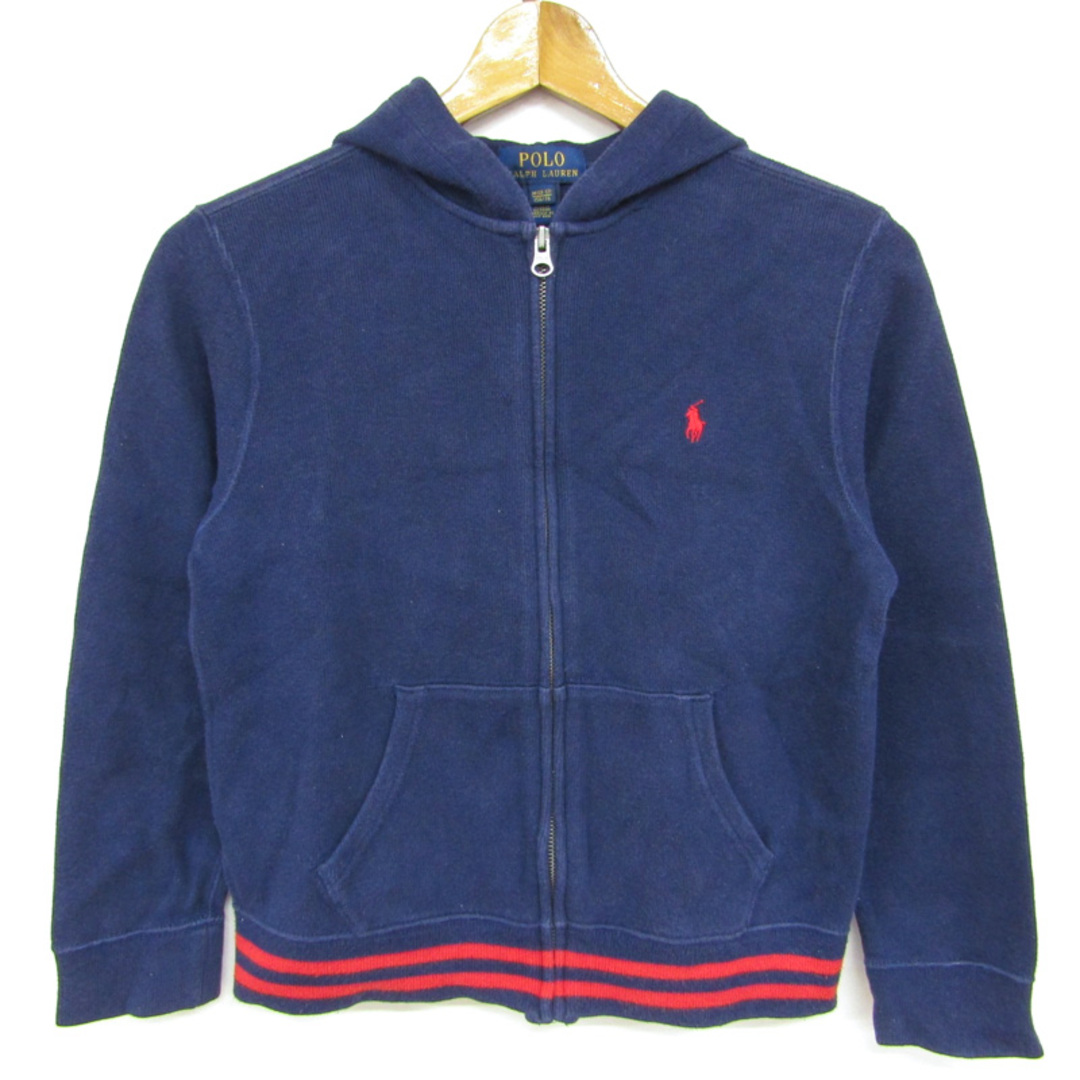 POLO RALPH LAUREN(ポロラルフローレン)のポロ・ラルフローレン ジップアップパーカー スウェット スエット キッズ 男の子用 M(10-12)150/76サイズ ネイビー POLO RALPH LAUREN キッズ/ベビー/マタニティのキッズ服女の子用(90cm~)(Tシャツ/カットソー)の商品写真