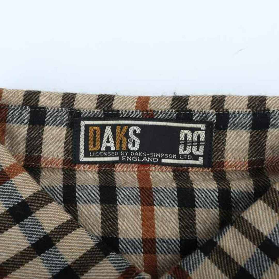 DAKS(ダックス)のダックス シャツ 長袖 ウール混 チェック トップス  レディース 11サイズ ブラウン DAKS レディースのトップス(シャツ/ブラウス(長袖/七分))の商品写真