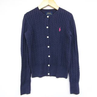 ポロラルフローレン(POLO RALPH LAUREN)のポロ・ラルフローレン 長袖カーディガン ケーブルニット キッズ 女の子用 M(8-10)サイズ ネイビー POLO RALPH LAUREN(カーディガン)