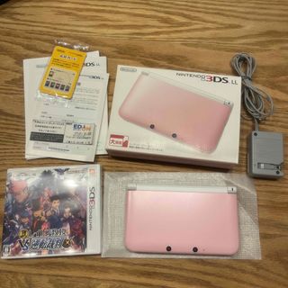 ニンテンドー3DS(ニンテンドー3DS)のNintendo 3DS  LL 本体ピンク/ホワイト　充電器＋ソフト付き(携帯用ゲーム機本体)