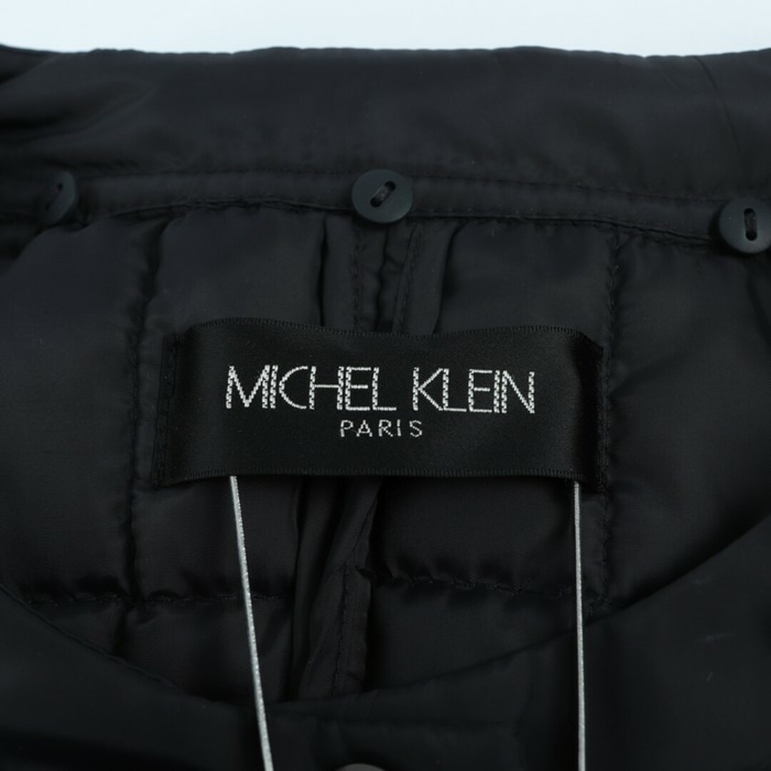 MICHEL KLEIN(ミッシェルクラン)のミッシェルクラン ロングコート キルティング 無地 アウター 黒 レディース 38サイズ ブラック MICHEL KLEIN レディースのジャケット/アウター(その他)の商品写真