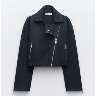 ザラ(ZARA)の【ぴん様専用】新品✨ニットライダースジャケット(ライダースジャケット)