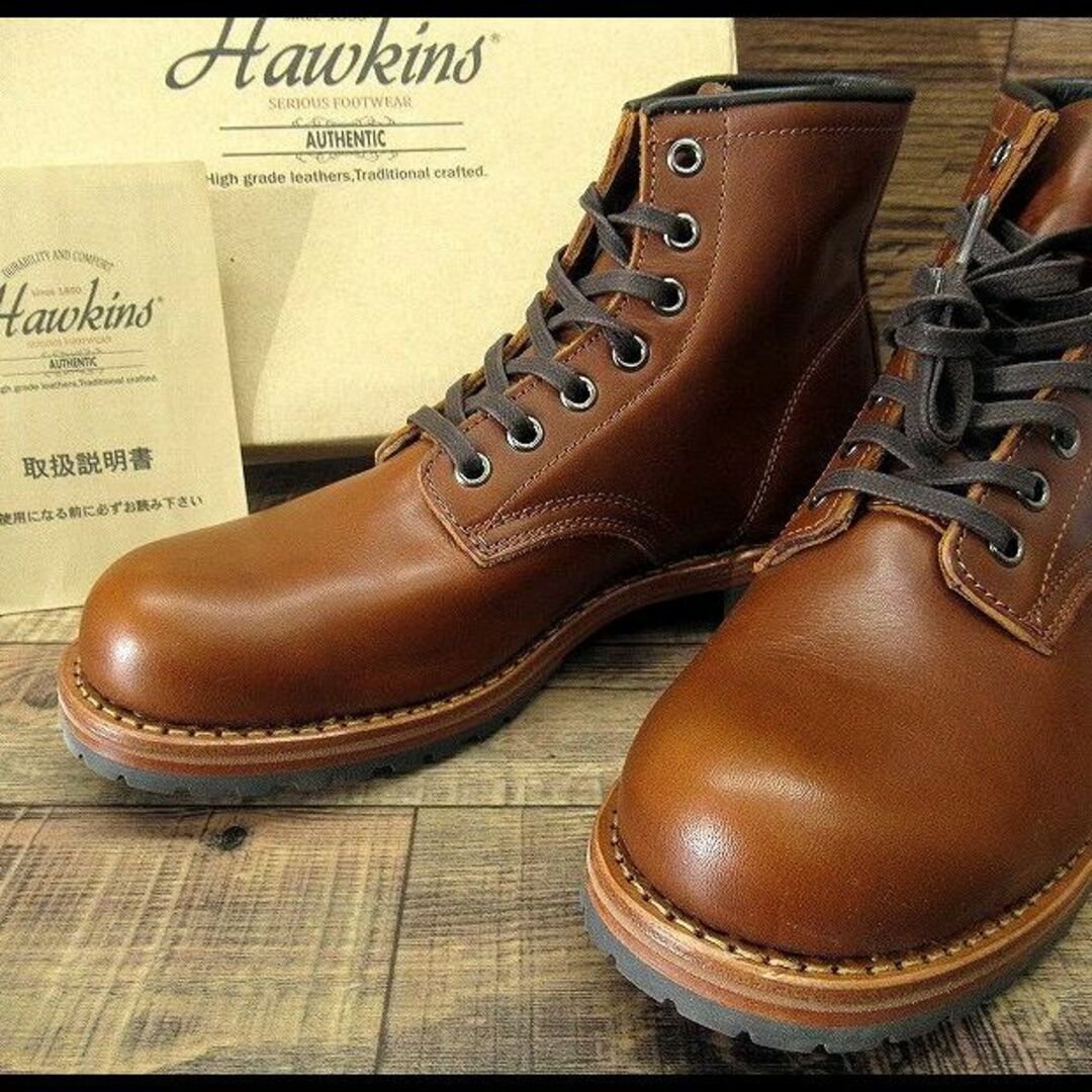 HAWKINS(ホーキンス)の新品 ホーキンス HL40111 天然皮革 ドレス ブーツ TAN 25.0 ① メンズの靴/シューズ(ブーツ)の商品写真