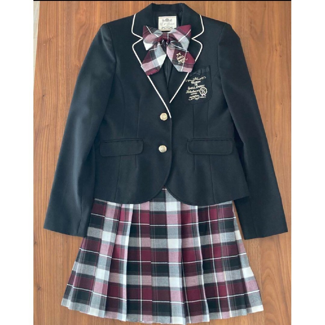 女子チェックスカート卒服フォーマル160セットアップ キッズ/ベビー/マタニティのキッズ服女の子用(90cm~)(ドレス/フォーマル)の商品写真