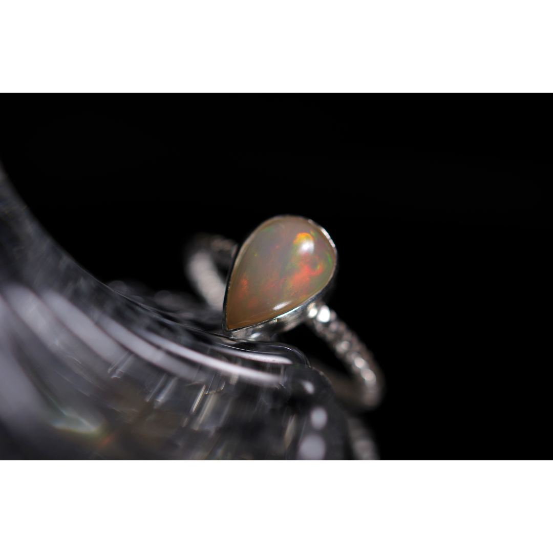 SALE☆新作☆『ジェリーオパール』世界でひとつの天然石リングsilver925 レディースのアクセサリー(リング(指輪))の商品写真
