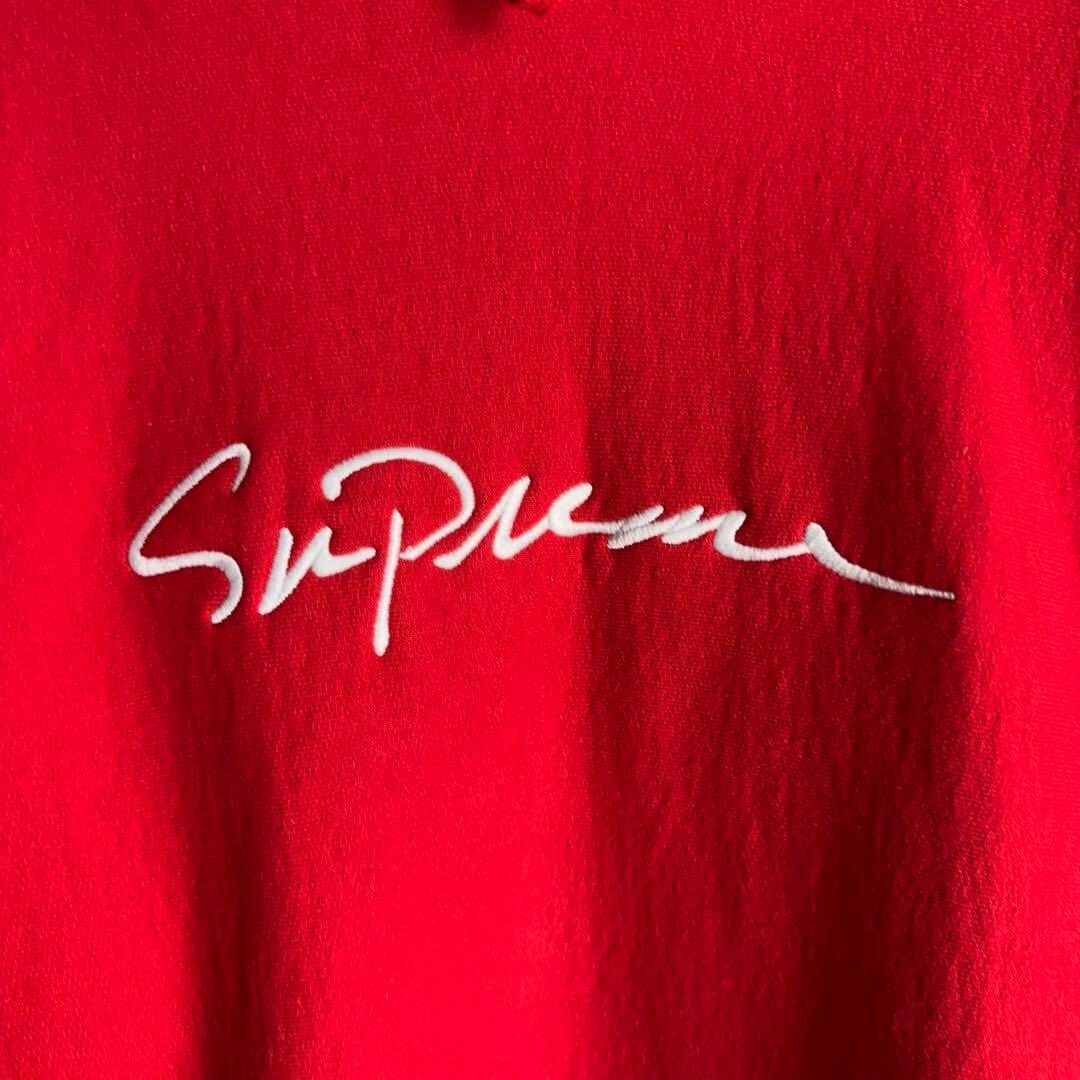 Supreme(シュプリーム)の8437【希少カラー】シュプリーム☆刺繍ロゴ肉厚人気デザインパーカー　美品 メンズのトップス(パーカー)の商品写真