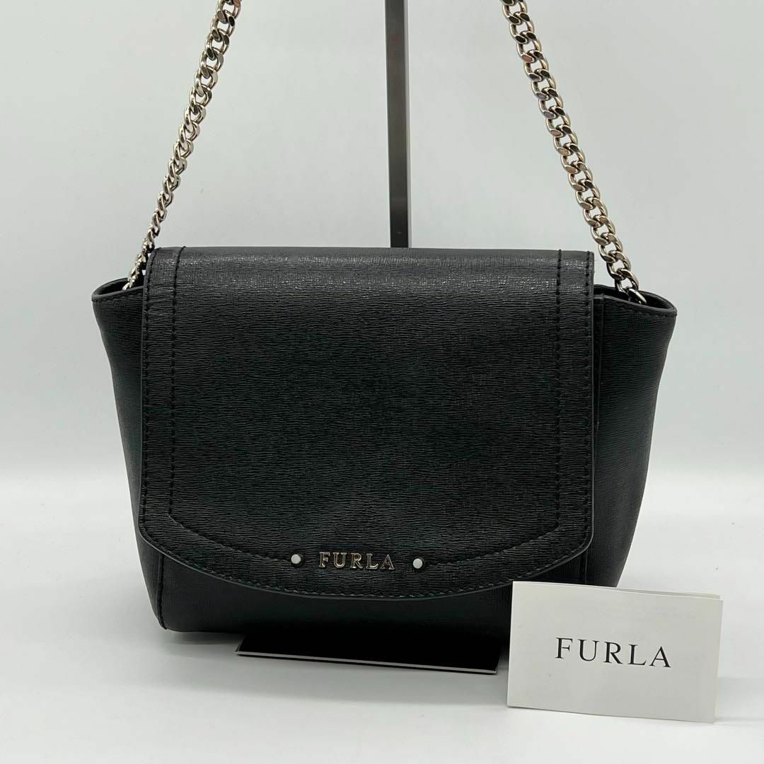 ○購入元【美品】FULRA フルラ　ニューデイジー　チェーンショルダーバッグ　レザー　黒