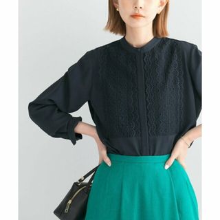 アーバンリサーチロッソ(URBAN RESEARCH ROSSO)の【NAVY】『WEB限定』ウォッシャブルレースブラウス(シャツ/ブラウス(長袖/七分))