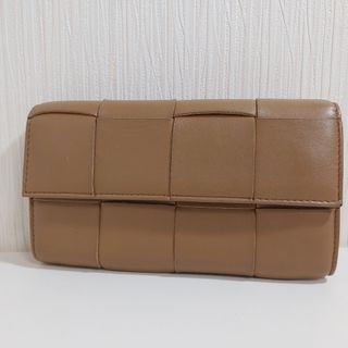 ボッテガヴェネタ(Bottega Veneta)のボッテガヴェネタ カセット ラージフラップウォレット 長財布 レザー ベージュ(長財布)