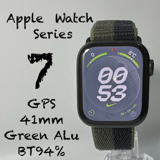 アップルウォッチ(Apple Watch)のApple Watch Series 7 グリーンアルミ 41mm BT94%(その他)