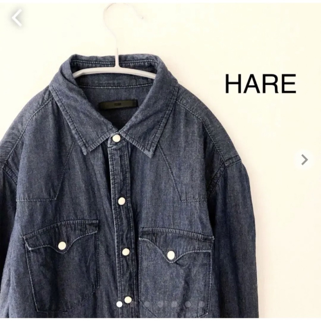 HARE(ハレ)のHARE 長袖シャツ　デニム  Sサイズ　ハレ メンズのトップス(シャツ)の商品写真