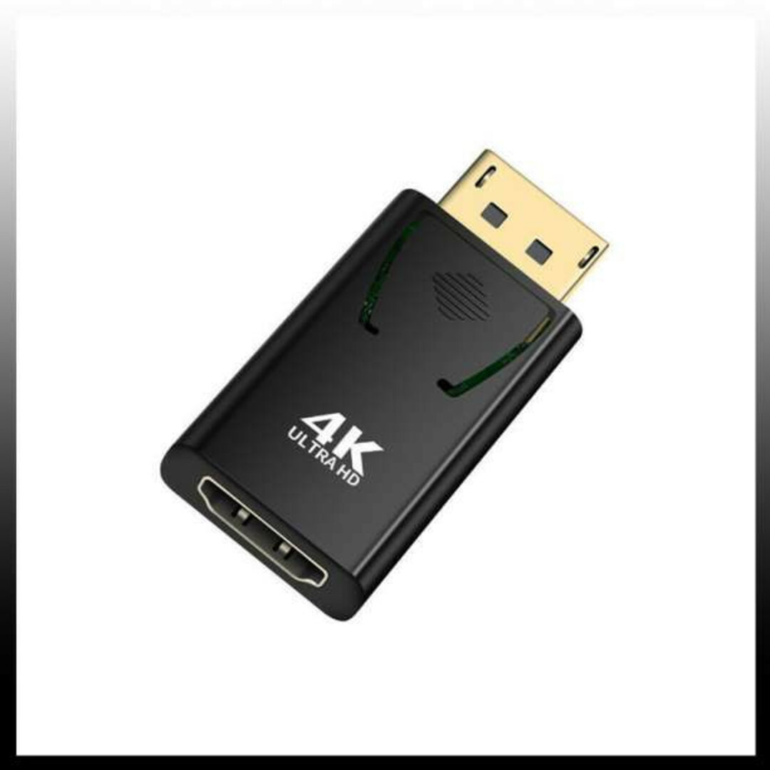 Displayport to HDMI 変換 アダプタ コネクタ フルHD 黒 スマホ/家電/カメラのテレビ/映像機器(その他)の商品写真