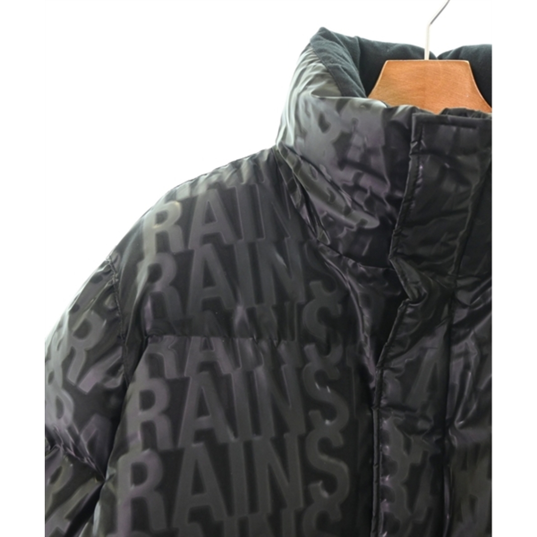 RAINS(レインズ)のRAINS レインズ ダウンジャケット/ダウンベスト M 黒(総柄) 【古着】【中古】 メンズのジャケット/アウター(ダウンジャケット)の商品写真