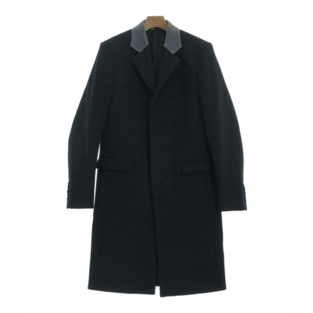 DIOR HOMME(ディオールオム)のDior Homme ディオールオム チェスターコート 46(M位) 黒 【古着】【中古】 メンズのジャケット/アウター(チェスターコート)の商品写真