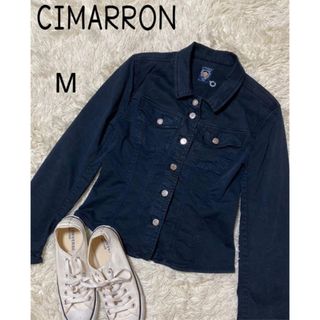 シマロン(CIMARRON)の【美品】シマロン　ジャケット　紺系　M　シンプルデザイン　可愛い　お洒落　素敵(Gジャン/デニムジャケット)