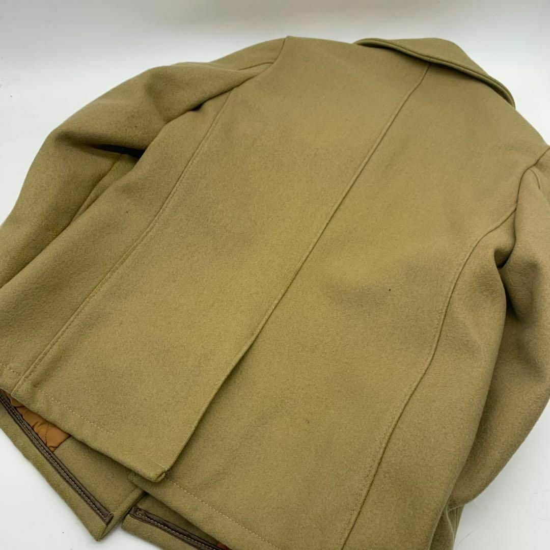 ショット ピーコート ライトブラウン キルティング ウール ヴィンテージ　38 メンズのジャケット/アウター(ピーコート)の商品写真