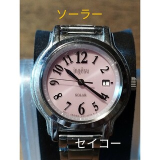 セイコー(SEIKO)のAD18　セイコー・アルバ　アンジェーヌ　ソーラー時計　稼働品　日付つき(腕時計)