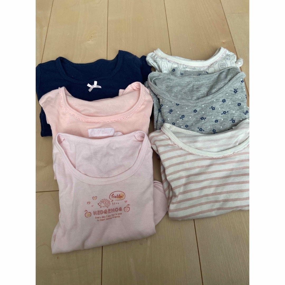 しまむら(シマムラ)の長袖シャツ　６着セット　肌着 キッズ/ベビー/マタニティのキッズ服女の子用(90cm~)(下着)の商品写真