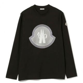 MONCLER モンクレール Tシャツ リブ襟 ワッペン付き ネイビー L