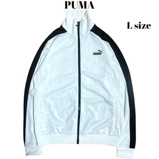 プーマ(PUMA)の00’s PUMA トラックジャケット ワンポイント ホワイト×ブラック Y2K(その他)