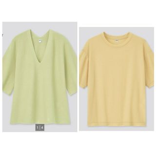 ユニクロ(UNIQLO)の最終値下げ!!【タグ付き新品】ユニクロ　半袖　2枚セット売り(Tシャツ(半袖/袖なし))