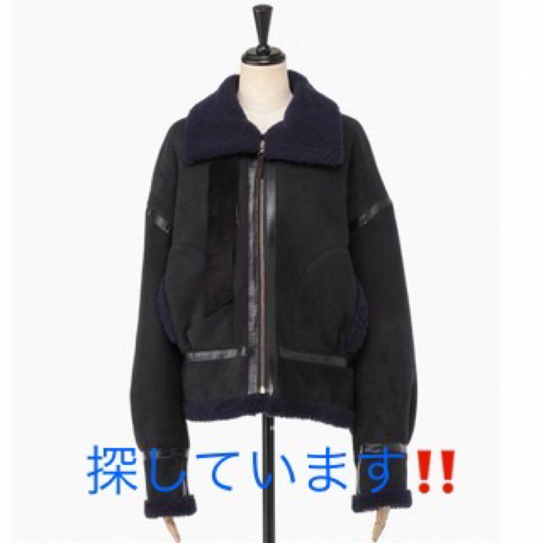 mame(マメ)のmame kurogouchi mouton jacket ムートン　ネイビー レディースのジャケット/アウター(ムートンコート)の商品写真