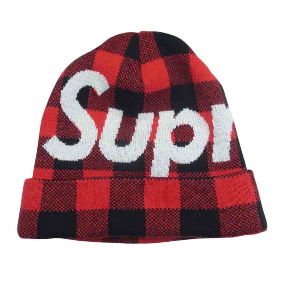 Supreme シュプリーム 20AW Big Logo Beanie ビッグロゴ ニット チェック ビーニー ニットキャップ レッド系【中古】 |  フリマアプリ ラクマ