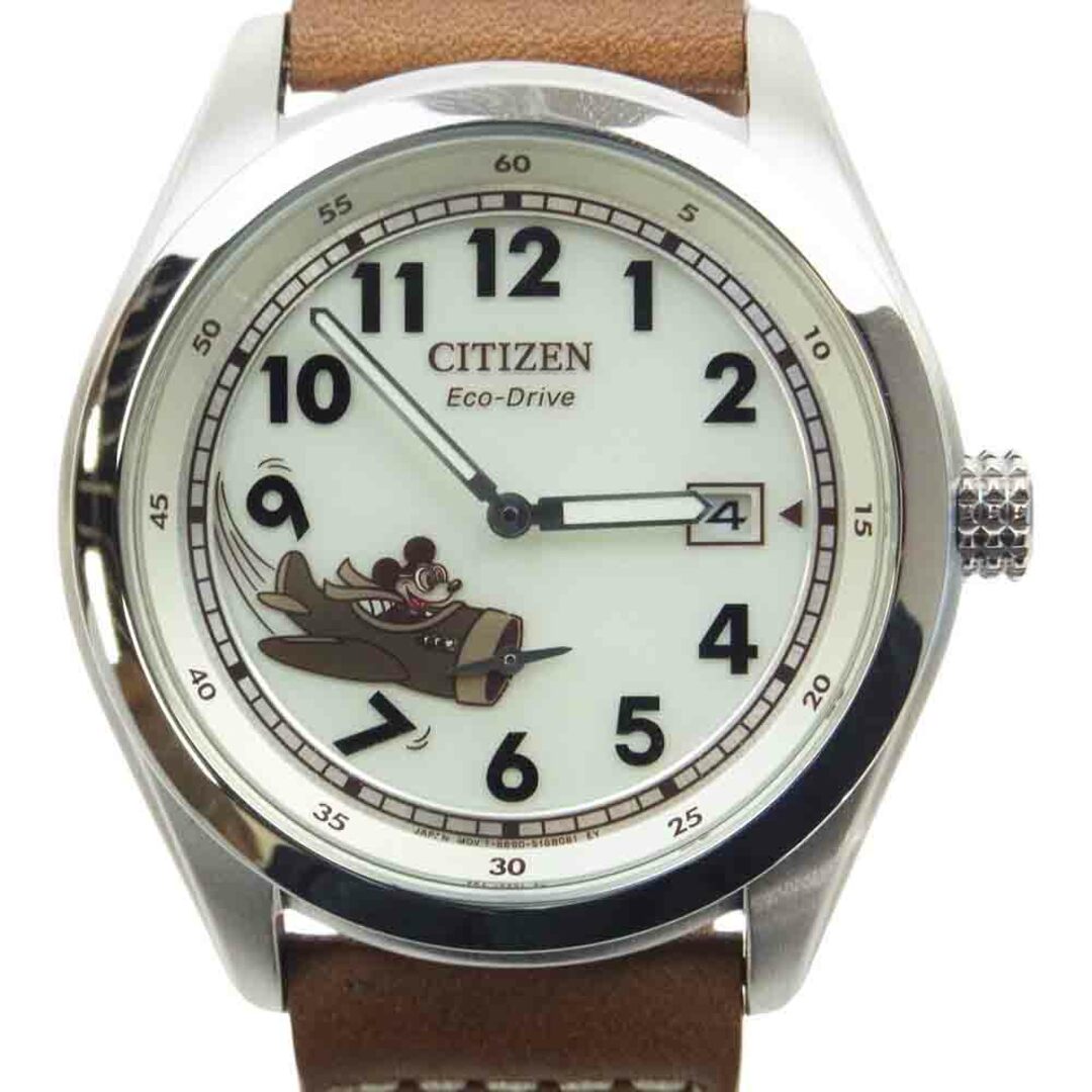 CITIZEN(シチズン)のCITIZEN シチズン 時計 BV1088-08W × Disney ディズニー MICKEY AVIATOR ミッキーアビエイター エコドライブ 腕時計 ウォッチ ブラウン系【美品】【中古】 メンズの時計(腕時計(アナログ))の商品写真