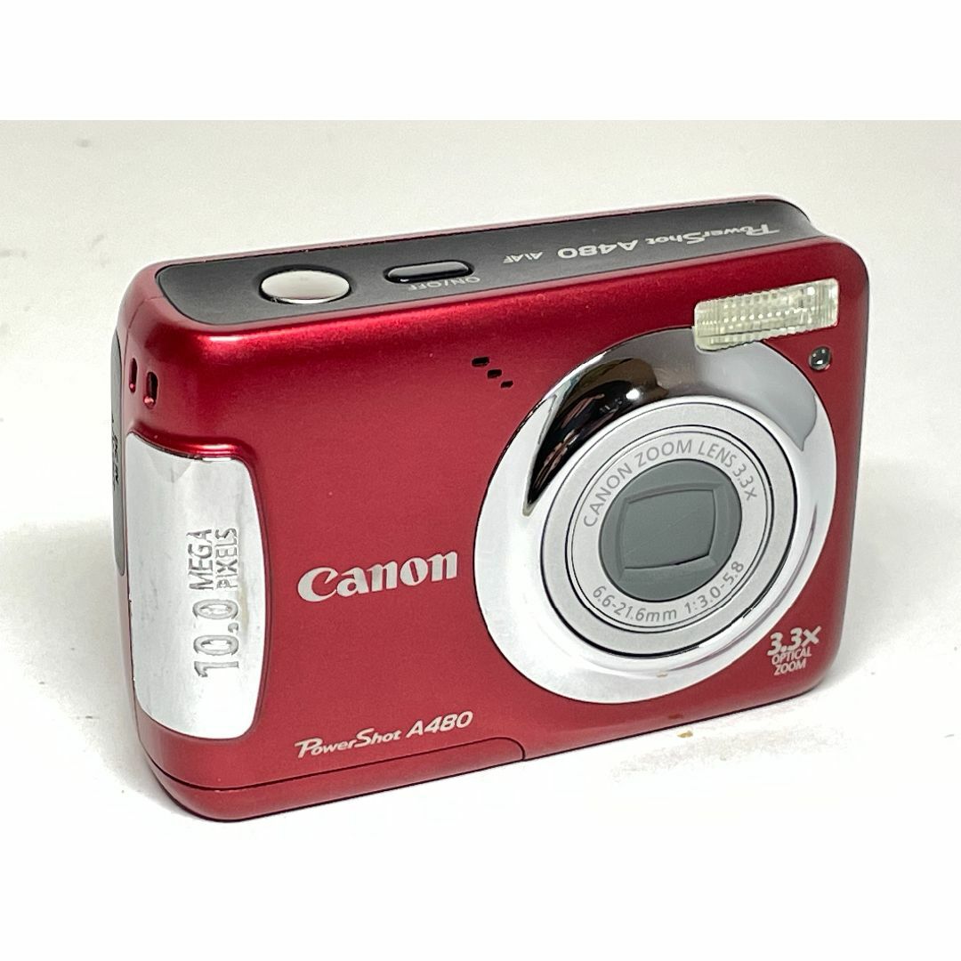 Canon(キヤノン)のキヤノン PowerShot A480 レッド スマホ/家電/カメラのカメラ(コンパクトデジタルカメラ)の商品写真