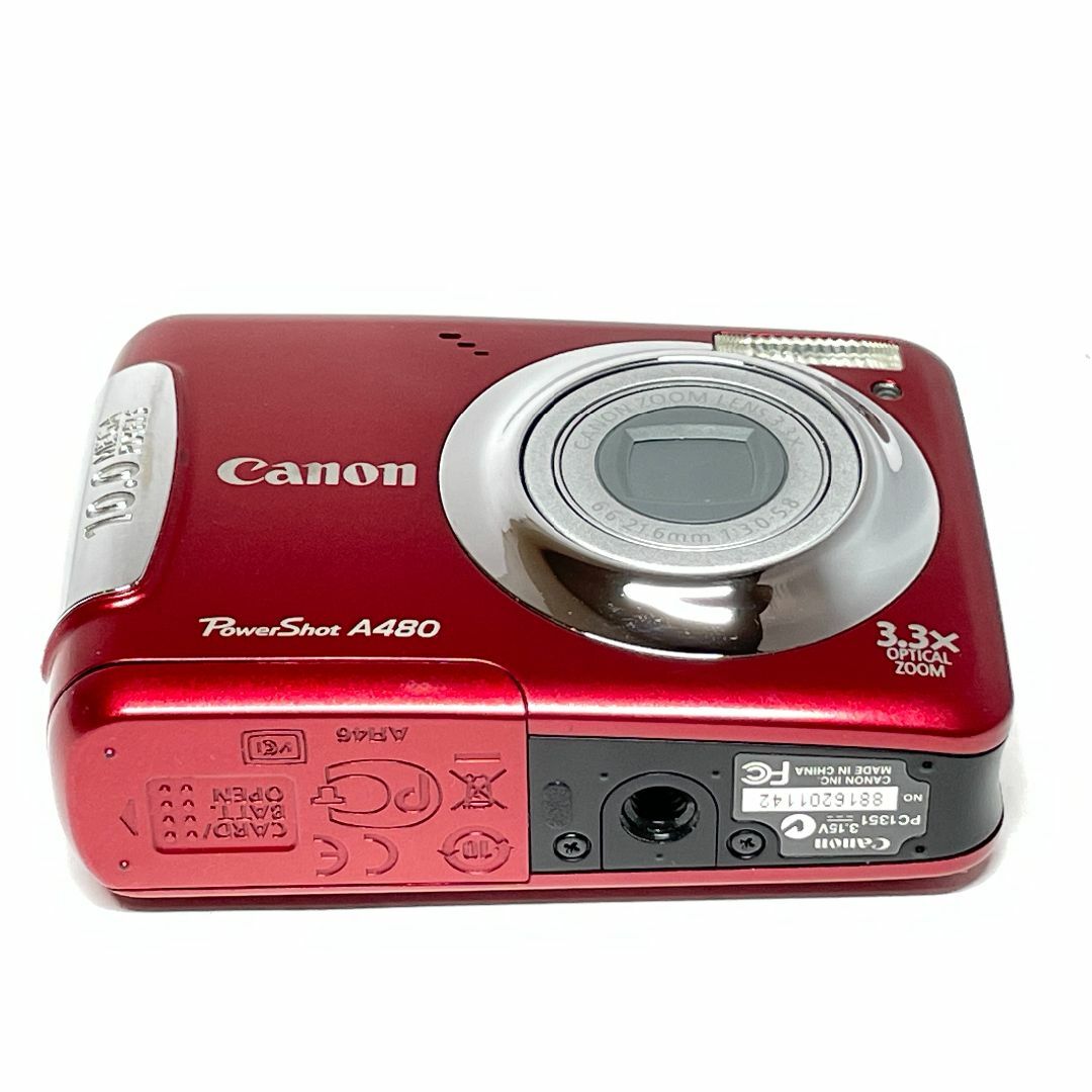 Canon(キヤノン)のキヤノン PowerShot A480 レッド スマホ/家電/カメラのカメラ(コンパクトデジタルカメラ)の商品写真