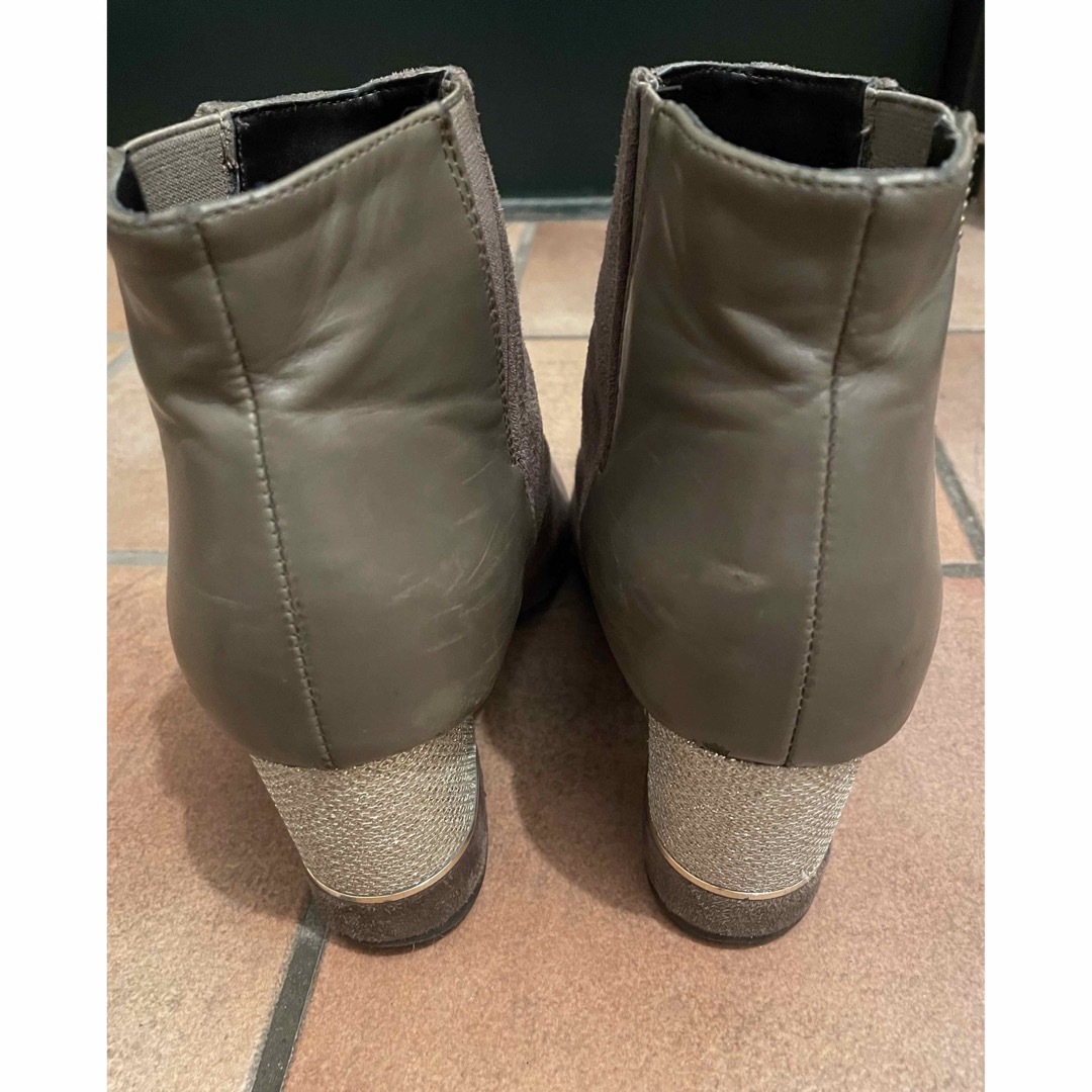 スエード×革　キラキラジッパーショートブーツ　M レディースの靴/シューズ(ブーツ)の商品写真