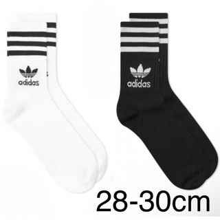 オリジナルス(Originals（adidas）)の新品　アディダス　28-30cm ソリッド　ミッドクルーソックス　白黒2足セット(ソックス)