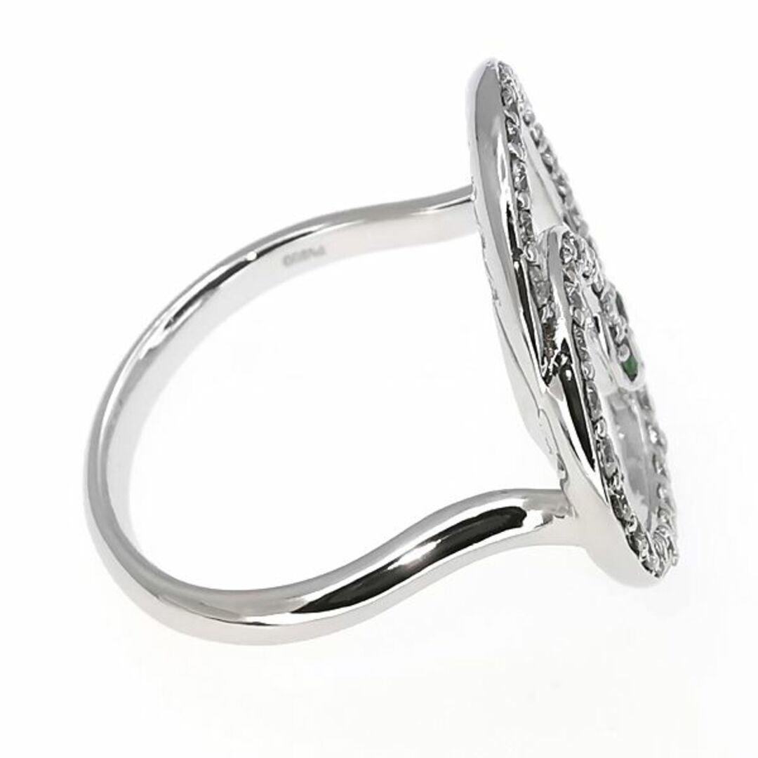 Pt グリーンガーネット ダイヤモンド リング D0.55ct スネーク レディースのアクセサリー(リング(指輪))の商品写真