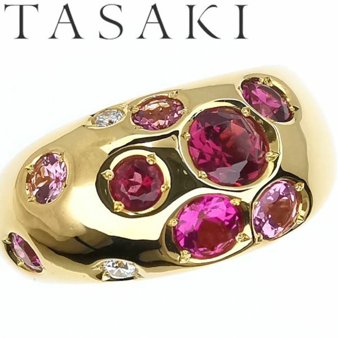 TASAKI(タサキ)のタサキ TASAKI 750 ガーネット トルマリン リング ダイヤ レディースのアクセサリー(リング(指輪))の商品写真