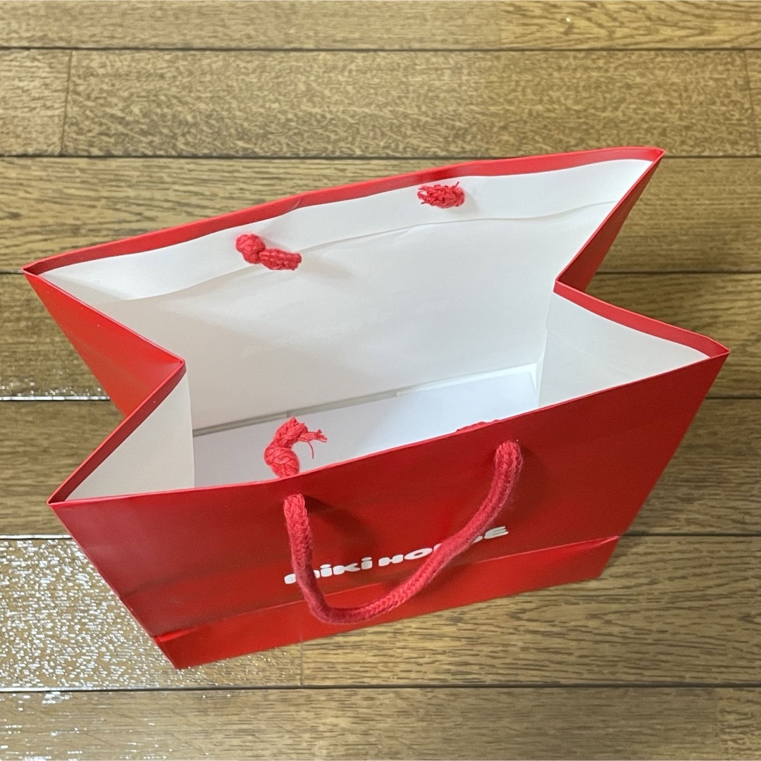 mikihouse(ミキハウス)の♧ ミキハウス　ショップ　袋　赤　miki HOUSE S サイズ レディースのバッグ(ショップ袋)の商品写真