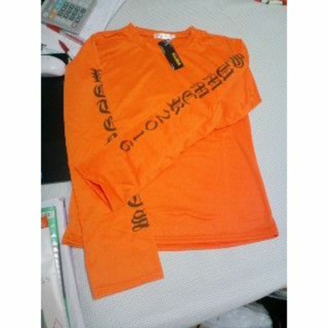 スーパーロングスリーブ Tシャツ★オレンジ/M メンズのトップス(Tシャツ/カットソー(七分/長袖))の商品写真