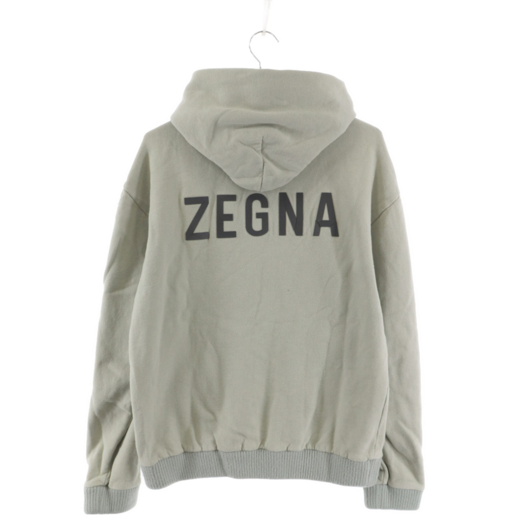 FEAR OF GOD フィアオブゴッド ×Ermenegildo Zegna SLIM BACK LOGO CASHMERE BLEND HOODIE エルメネジルドゼニア バックロゴ カシミア混 スウェット プルオーバー パーカー グレー FZJ804コットン100%ニット部分