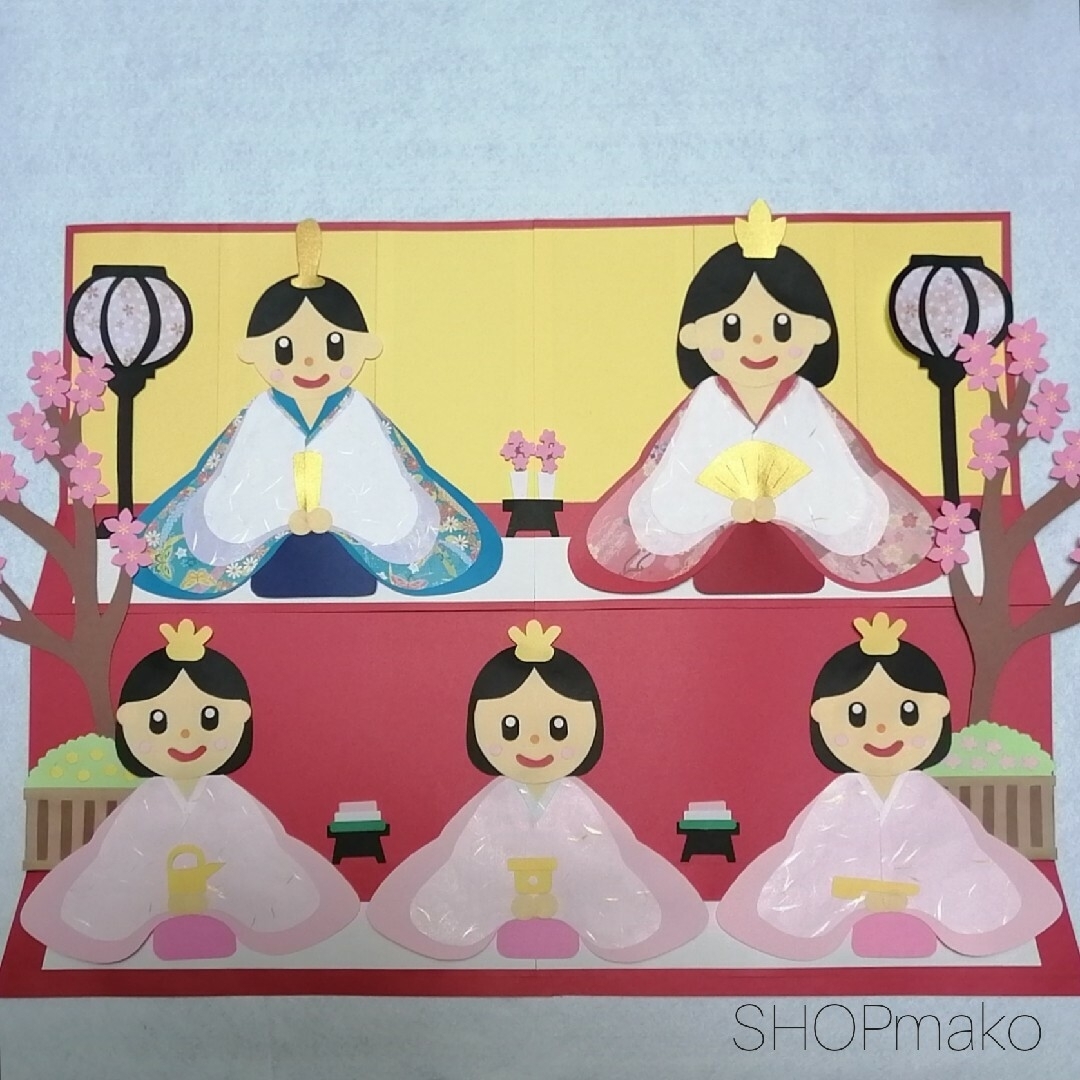 ひな祭り　壁飾り　季節の飾り 壁面飾り #SHOPmako クラフトパンチ ハンドメイドのハンドメイド その他(その他)の商品写真