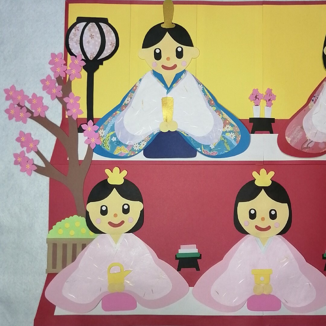 ひな祭り　壁飾り　季節の飾り 壁面飾り #SHOPmako クラフトパンチ ハンドメイドのハンドメイド その他(その他)の商品写真
